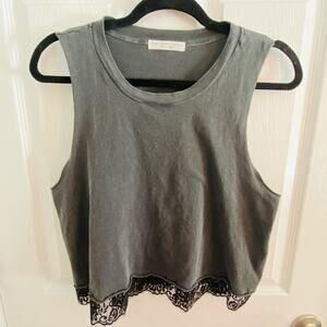 Truly Madly Deeply Tank Top Womens Small y2k goth Lace Trim grunge emo